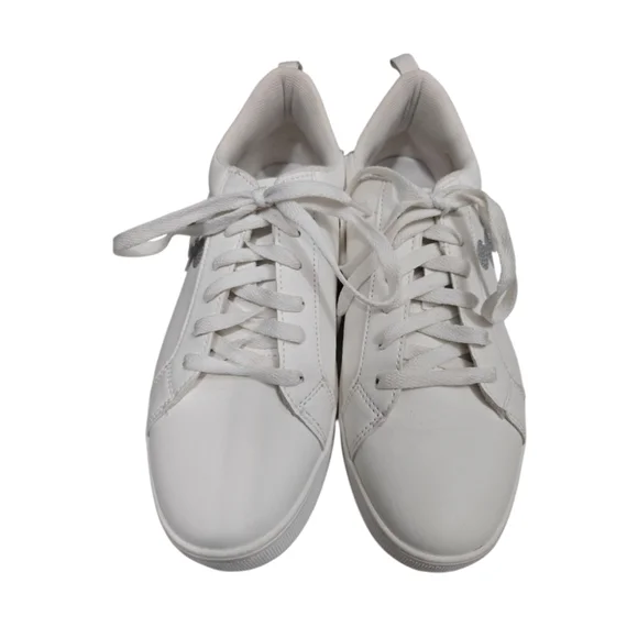 Disney Primark White Rhinestone Mickey Mouse Sneakers Women's Size 9 Silver Trim - Picture 8 of 11